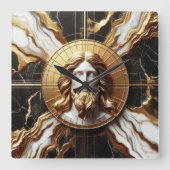 Etherische Aanwezigheid Gezicht van Jezus Gesneden Vierkante Klok (Voorkant)