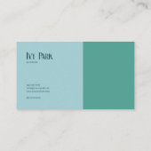 Etherische Abstracte bloemen Blauwgroen en goud Visitekaartje (Achterkant)