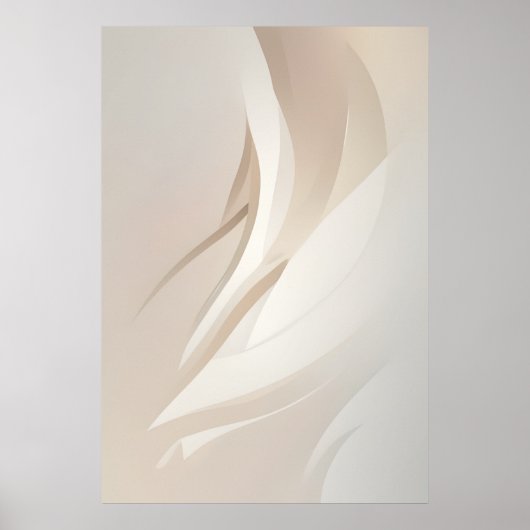 Etherische Abstracte kunst Beige Poster (Voorkant)