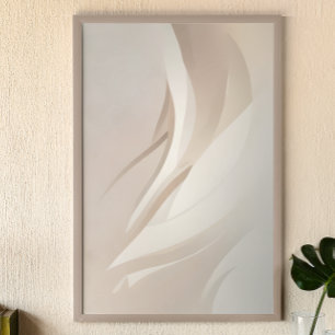 Etherische Abstracte kunst Beige Poster