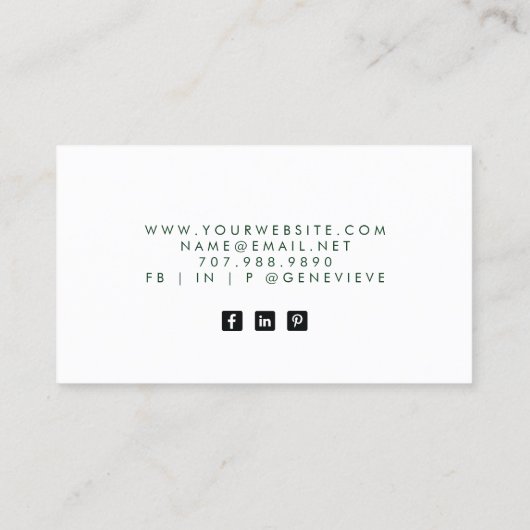 etherische Abstracte Waterverf glitter Visitekaartje (Achterkant)