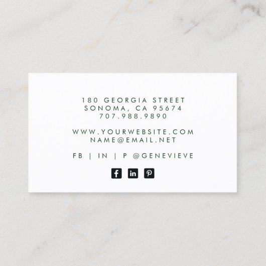 etherische Abstracte Waterverf gouden glitter Visitekaartje (Achterkant)