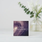 Etherische Abstracte Waterverf Paarse make-up arti Vierkante Visitekaartje (Staand voorkant)