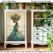 Etherische Afro-Amerikaanse Vrouw  CZ4L Decoupage Tissuepapier