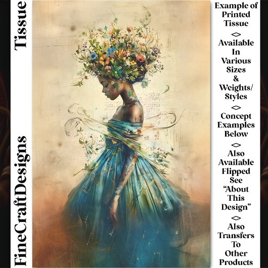 Etherische Afro-Amerikaanse Vrouw  CZ4L Decoupage Tissuepapier