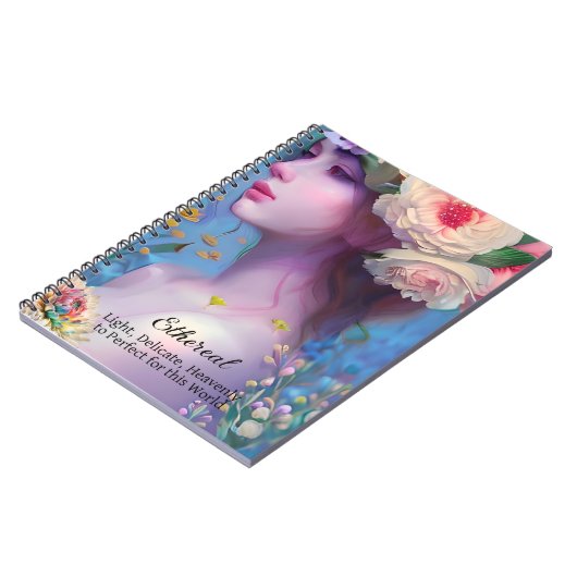 Etherische Angelic vrouw met bloemen in haar haar Notitieboek (Linkerzijde)