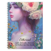 Etherische Angelic vrouw met bloemen in haar haar Notitieboek (Voorkant)