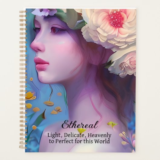 Etherische Angelic vrouw met bloemen in haar haar Planner (Voorkant)