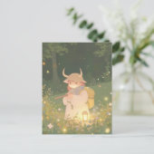 ETHERISCHE Anime Meisje met Hoorns in Whimsical Me Briefkaart (Staand voorkant)