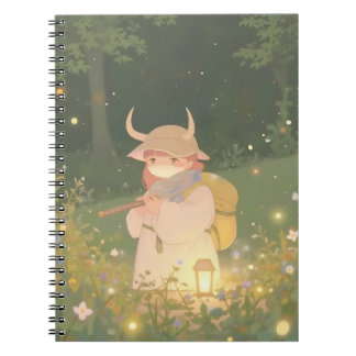 ETHERISCHE Anime Meisje met Hoorns in Whimsical Me Notitieboek