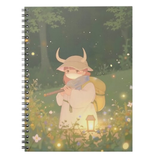 ETHERISCHE Anime Meisje met Hoorns in Whimsical Me Notitieboek (Voorkant)