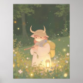 ETHERISCHE Anime Meisje met Hoorns in Whimsical Me Poster (Voorkant)