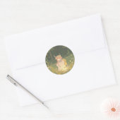 ETHERISCHE Anime Meisje met Hoorns in Whimsical Me Ronde Sticker (Envelop)