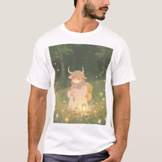 ETHERISCHE Anime Meisje met Hoorns in Whimsical Me T-shirt