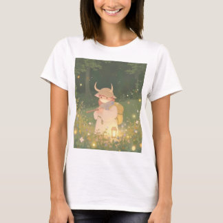 ETHERISCHE Anime Meisje met Hoorns in Whimsical Me T-shirt