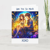 Etherische anime paar Valentijnsdag Kaart (Voorkant)