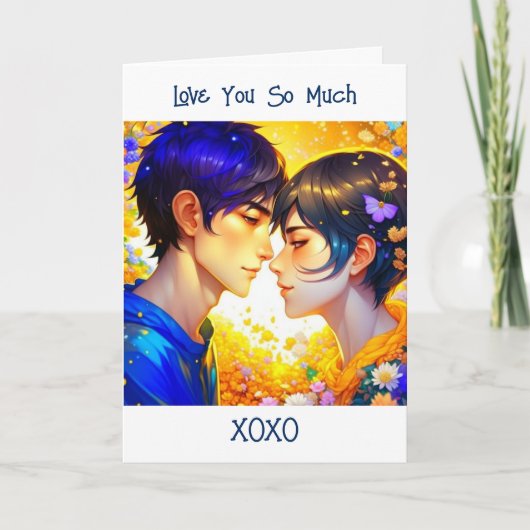 Etherische anime paar Valentijnsdag Kaart (Voorkant)