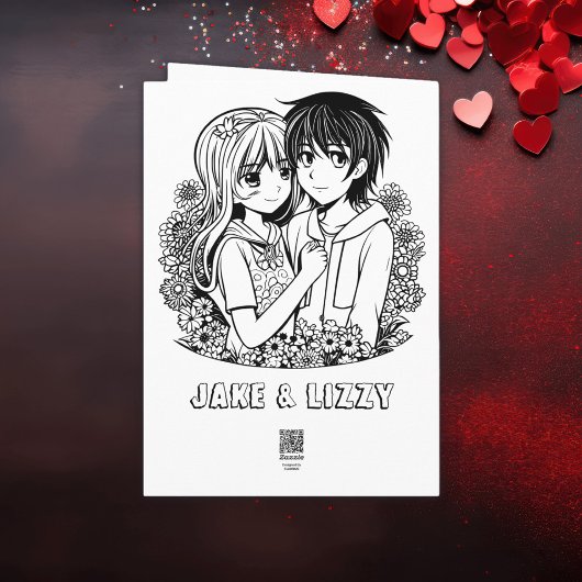 Etherische anime paar Valentijnsdag Kaart