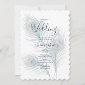 Etherische Aquarel Bruiloft Pauwveren TLW26 Kaart (Voorkant)