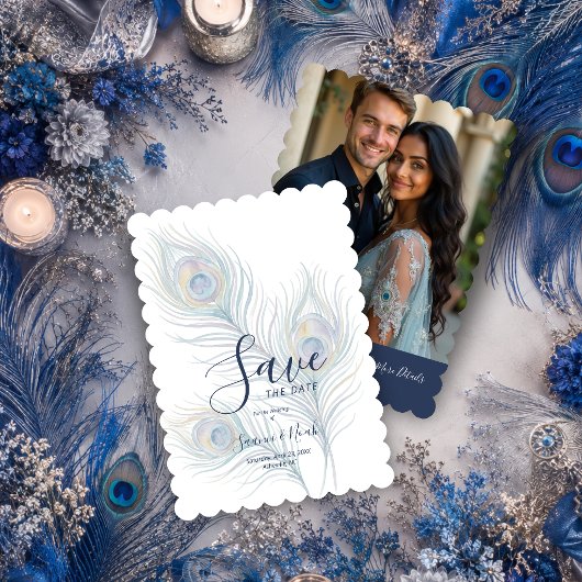 Etherische Aquarel Bruiloft Pauwveren TLW26 Save The Date