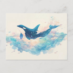 Etherische Aquarel Orka Spatwater Briefkaart