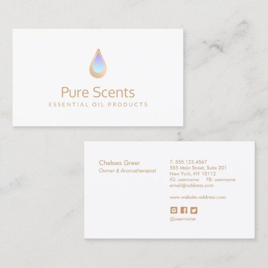 Etherische aroma's visitekaartje (Voorkant / Achterkant)