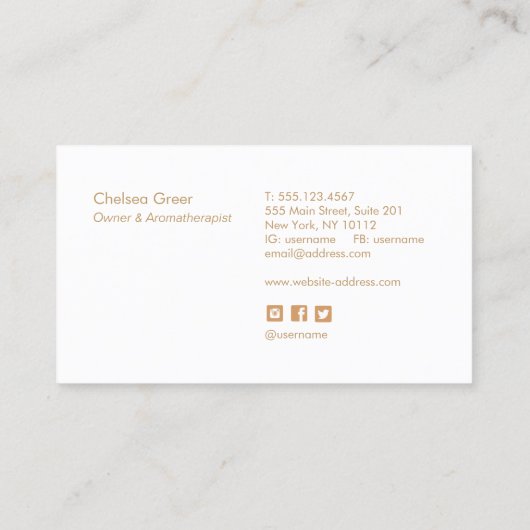 Etherische aroma's visitekaartje (Achterkant)