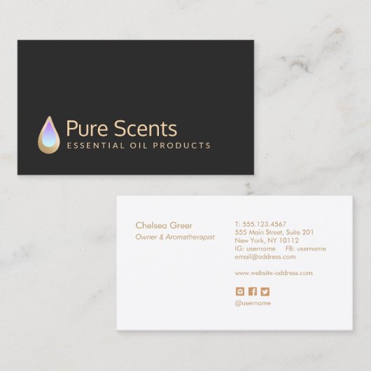 Etherische aroma's visitekaartje (Voorkant / Achterkant)