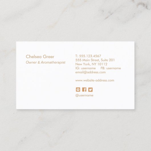 Etherische aroma's visitekaartje (Achterkant)