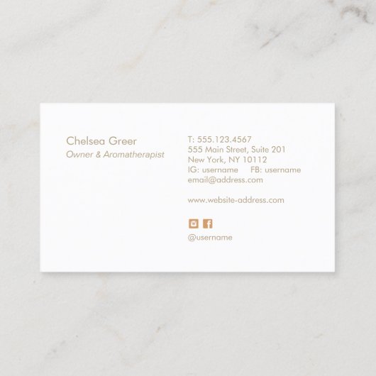 Etherische aroma's visitekaartje (Achterkant)