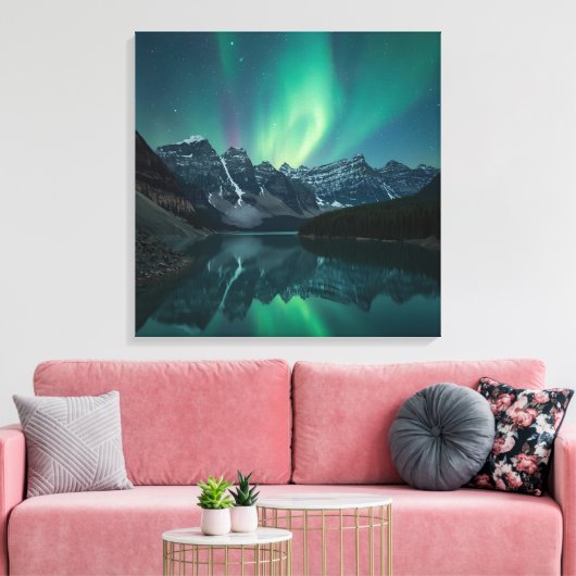 ETHERISCHE Aurora Triptiek - Noorderlicht Poster Canvas Afdruk (Insitu (Woonkamer))