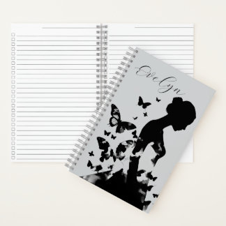 Etherische Ballerina Vlinders Monochrome Naam Notitieboek
