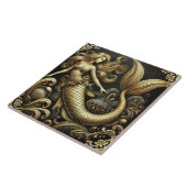 etherische barokke gouden zeemeermin tegeltje (Zijkant)