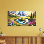 Etherische bergontsnapping - Symfonie van de natuu Canvas Afdruk (Insitu (Woonkamer))