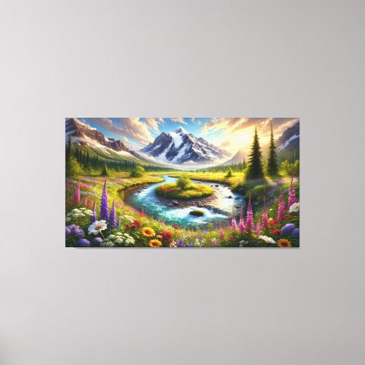 Etherische bergontsnapping - Symfonie van de natuu Canvas Afdruk (Voorkant)
