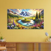 Etherische bergontsnapping - Symfonie van de natuu Canvas Afdruk (Insitu (Woonkamer))