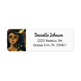 Etherische Betoverde Angelic Meisje Abstract Ai Ar Etiket