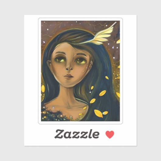 Etherische Betoverde Angelic Meisje Abstract Ai Ar Sticker (Vel)