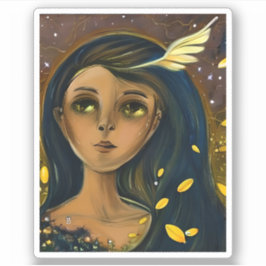 Etherische Betoverde Angelic Meisje Abstract Ai Ar Sticker