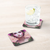 Etherische betoverde sprookje mooie vrouw bier onderzetter (Rechterzijde)