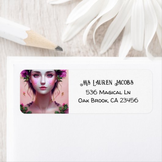 Etherische betoverde sprookje mooie vrouw etiket (Insitu)