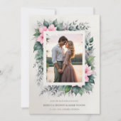 Etherische & betoverende botanische zachte bloemen save the date (Voorkant)