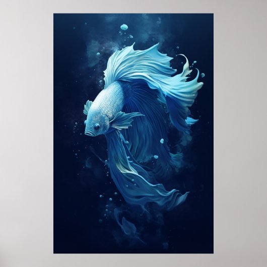 Etherische Betta vissen zwemmen Poster (Voorkant)