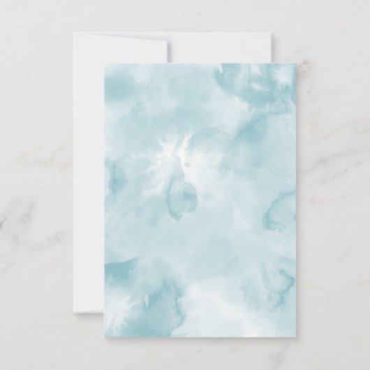 Etherische Blauw en Goud RSVP met Maaltijdkeuze Kaartje (Achterkant)