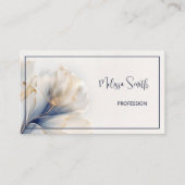 Etherische Blauw Gouden Bloemen Visitekaartje (Voorkant)