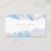 Etherische Blauwe Alcoholinkt Modern Visitekaartje (Voorkant)