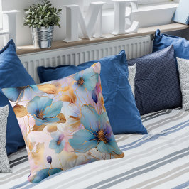 etherische blauwe bloemenalcoholinkt kussen