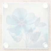 Etherische blauwe bloesem glazen onderzetter (Achterkant)