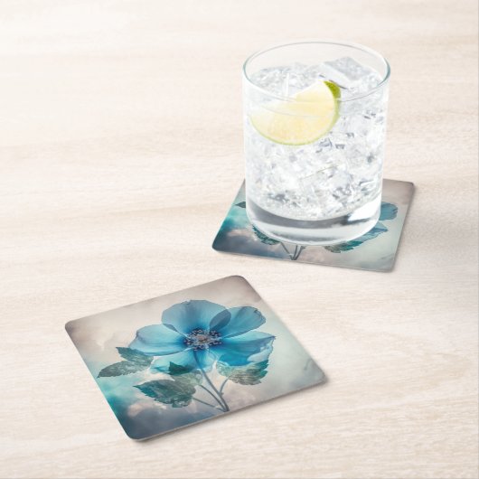 Etherische blauwe bloesem kartonnen onderzetters (Insitu)