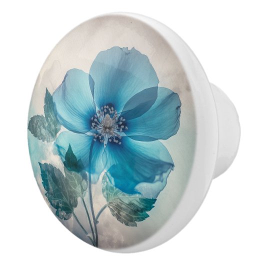 Etherische blauwe bloesem keramische knop (Rechts)